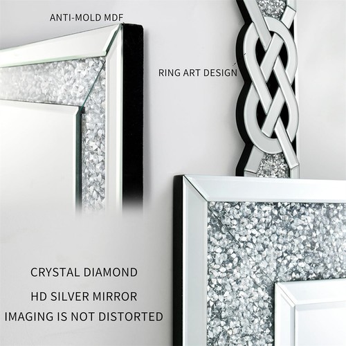 Espejo de pared decorativo espejo grande 120x60 plata moderno salón pasillo colgante - Imagen 6 de 8