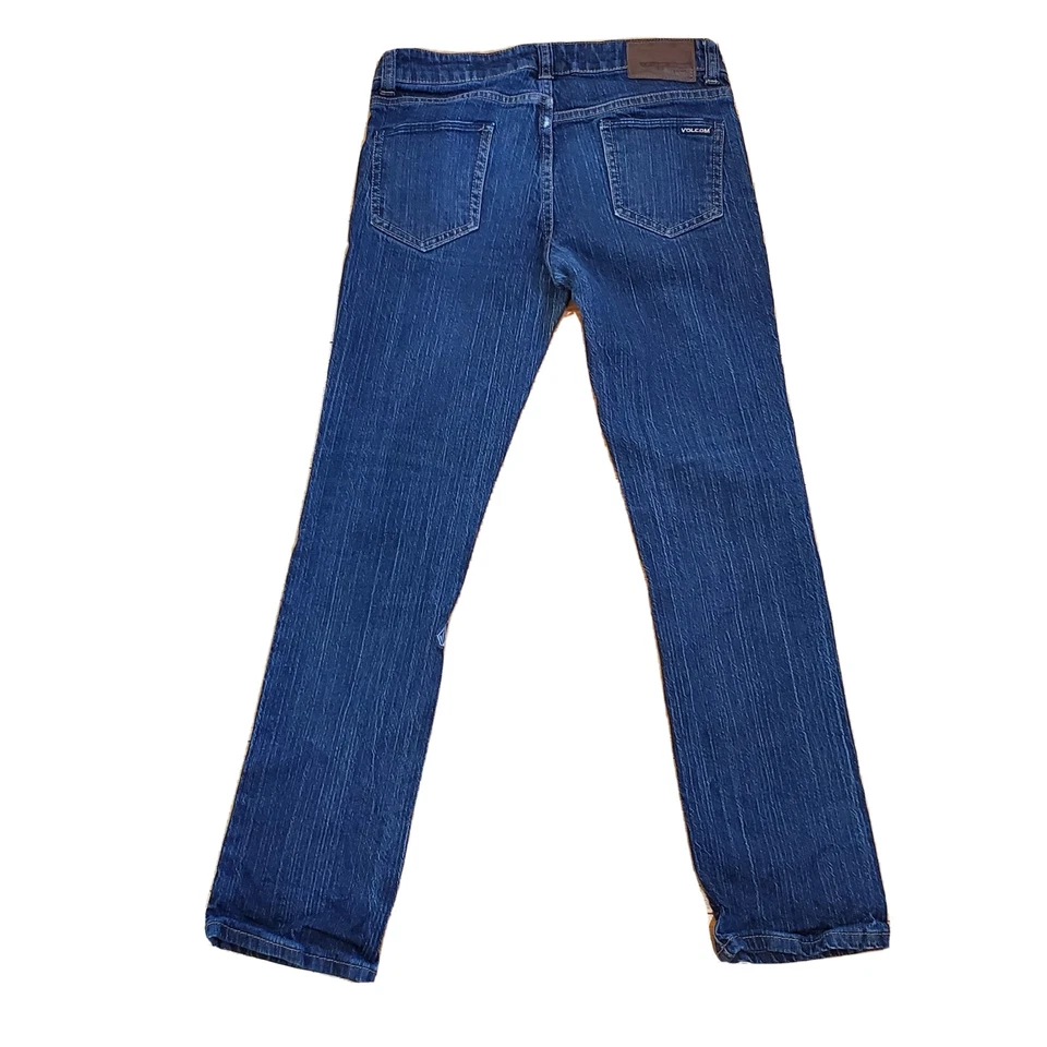 Volcom Vorta Jeans Men's Size 27 Slim Straight Blue Denim Cotton Elastane VGUC - Image 2 of 4