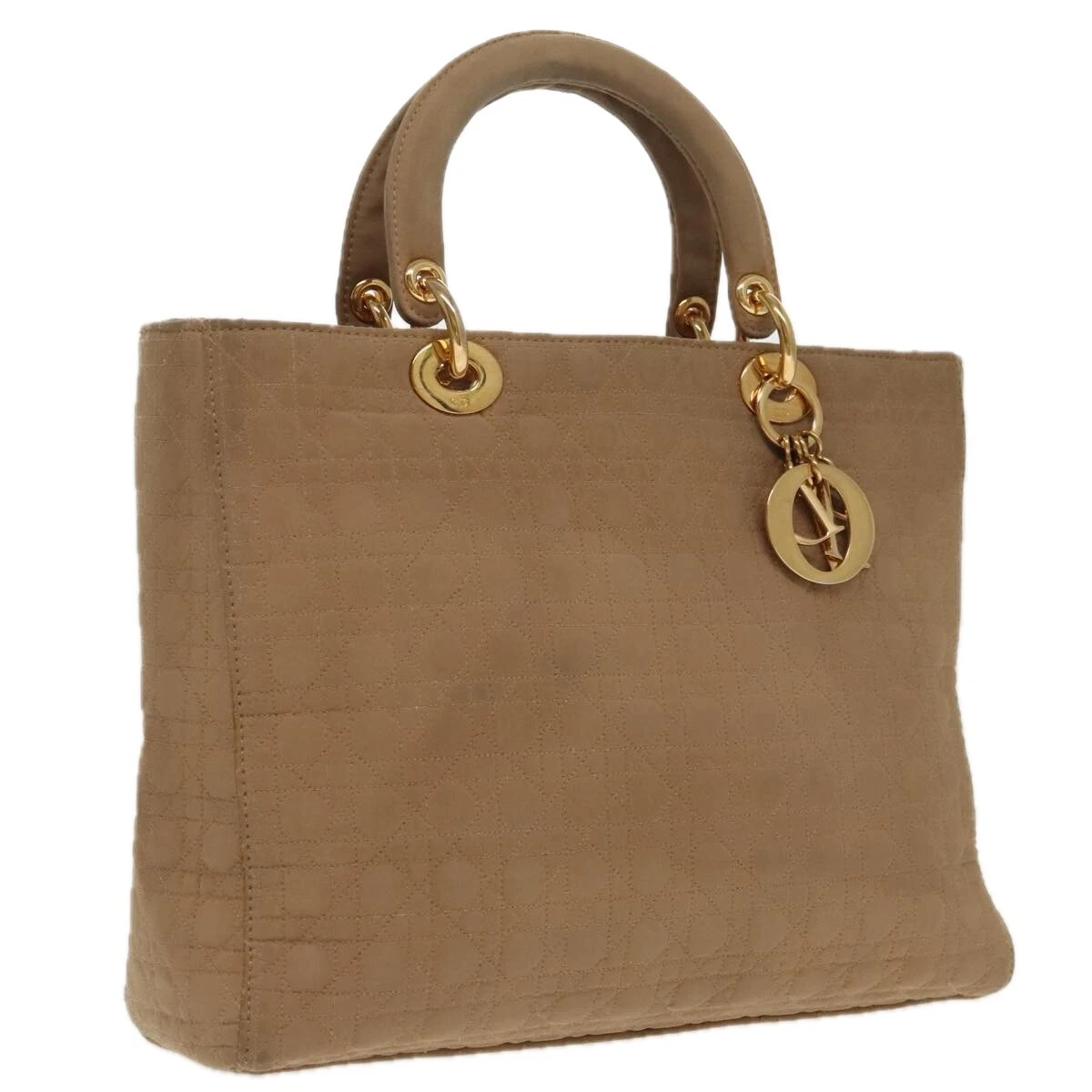 Sac à main Christian Dior Canage nylon beige or authentique fm3952