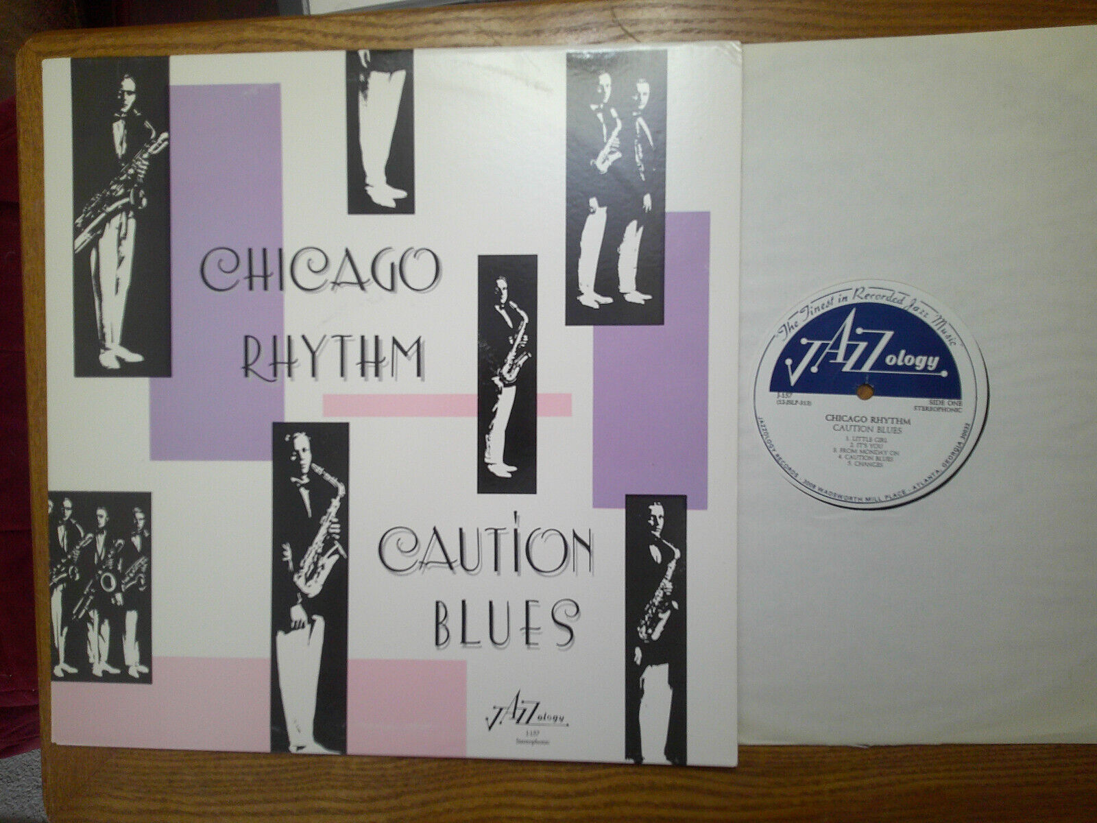 JAZZOLOGY LP RECORD J 157/CHICAGO RHYTHM/CAUTION BLUES/  EX+ VINYL