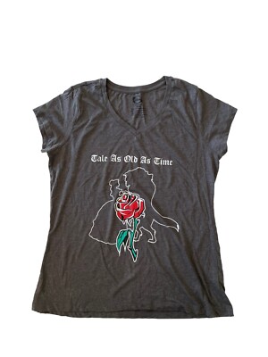 Disney Beauty And The Beast Tale As Old As Time V Neck Shirt Girls Size 2XL EUC