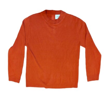 Jenny Womens Size Large Long Sleeve Orange Sweater zipper back