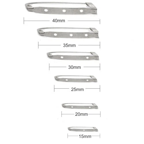 STEEL BROOCH BACK PINS 15mm 20mm 25mm 30mm 35mm 38mm & 40mm BAR PIN BADGE CL2