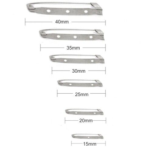 STEEL BROOCH BACK PINS 15mm 20mm 25mm 30mm 35mm 38mm & 40mm BAR PIN BADGE CL2 STEEL BROOCH BACK PINS 15mm 20mm 25mm 30mm 35mm 38mm & 40mm BAR PIN BADGE CL2