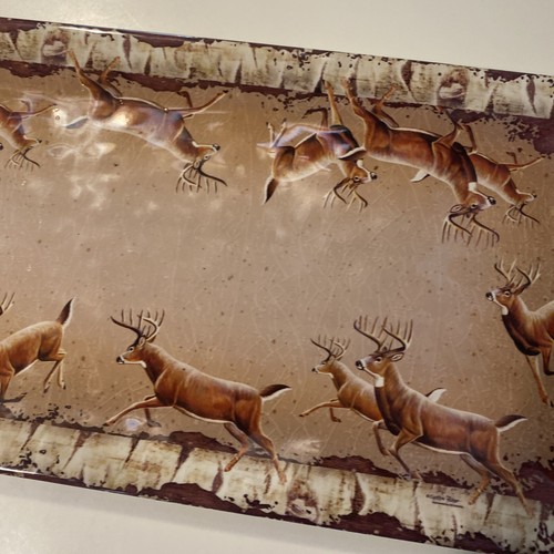 New Cynthie Fisher 18” X 9.5” Melamine Tray Deer - Picture 3 of 9