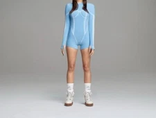 Adidas Originals Women's IVY Park Lite Blue Terry Romper Size xs H19022