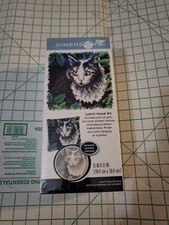 Dimensions Cat Printed Canvas Latch Hook Kit 12 x 12 Inches New Complete