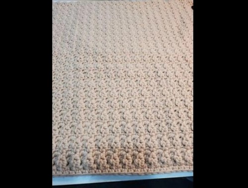 Crochet Afghan Blanket Throw Handmade Soft pink Lap Baby Blankie 40x30" EUC - Picture 3 of 7