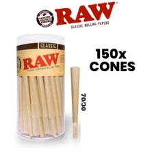 RAW Dogwalker Mini 70/30 Cones – 150 count – Small Pre-Rolled Classic Papers