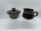 Franciscan MADEIRA Creamer & Sugar Bowl w/ Lid Brown Earthenware Mid-Century