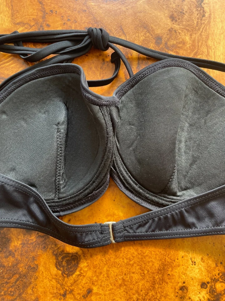 Playboy Negro Plata Tachonado Bikini Top Traje de Baño Sujetador De Colección y2k ¡RARO! Nuevo con etiquetas Foto 3 de 4