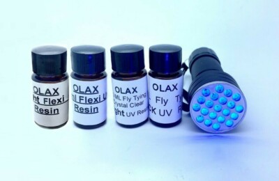 40ml Fly Tying Light Flexi, Normal Flexi, Light, Thick UV Resin Glue, 21 LED UV