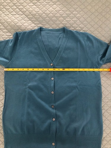 Ladies' Sweater Cardigan Blue Size S-M - Picture 4 of 5