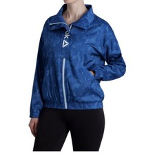Reebok Womens Mesh Lined Printed Focus Track Jacket with Front Pockets Flap New