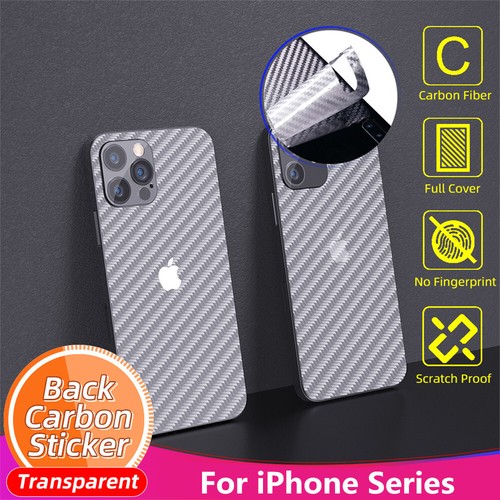 For iPhone 16 15 14 13 11 7 Carbon Fiber Back Rear Cover Protective Sticker Film - Picture 21 of 24