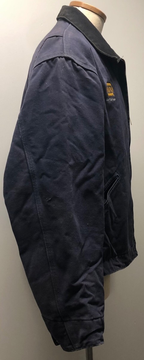 CARHARTT DETROIT JACKET J97 DPB BLUE W BLACK COLLAR BLANKET CARHARTT DETROIT JACKET J97 DPB BLUE W BLACK COLLAR BLANKET