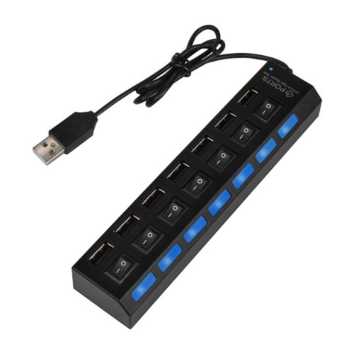 7 -Port USB Hub Multi for Pc Powered Charging Multiple Laptop Computer - Picture 2 of 6