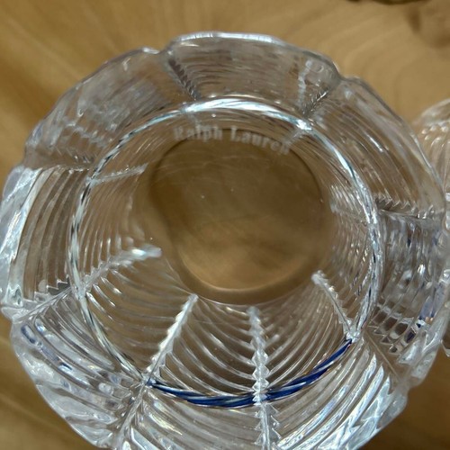 POLO RALPH LAUREN Crystal Herringbone Glass set of 2 Glassware - Picture 3 of 4