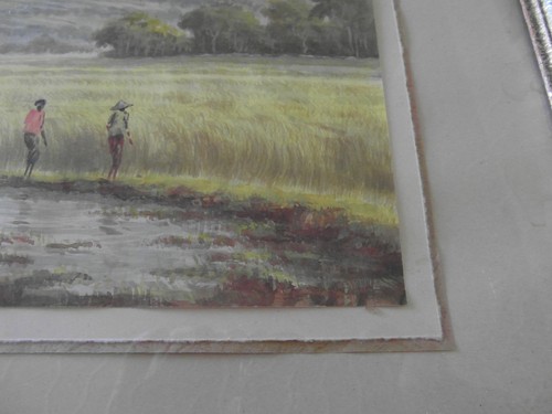 RARE EARLY MOCHTAR APIN INDONESIAN ART ORIGINAL WATERCOLOR PAINTING RICE FIELDS - Picture 10 of 12