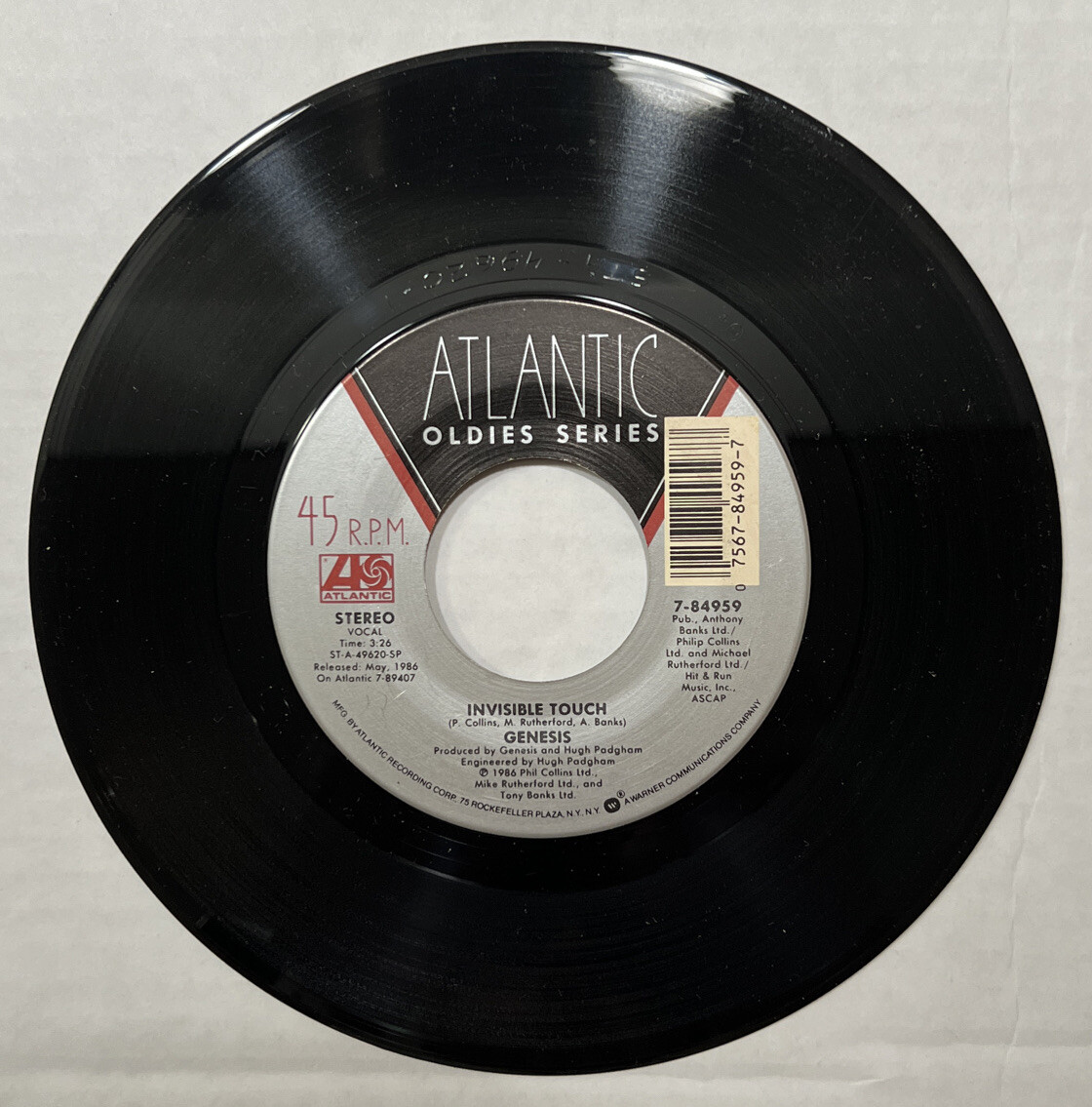 45 rpm Vintage 7” Vinyl Single Hit Record Genesis - Invisible Touch | eBay