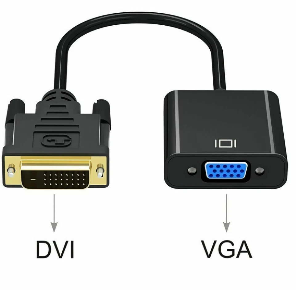 Câble convertisseur adaptateur DVI-D24+1 mâle vers VGA 15 broches femelle - Photo 2/4