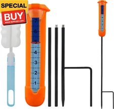 Upgraded Rain Gauge Outdoor, Freeze Proof Rain Gauge with Silicone Cover & Level