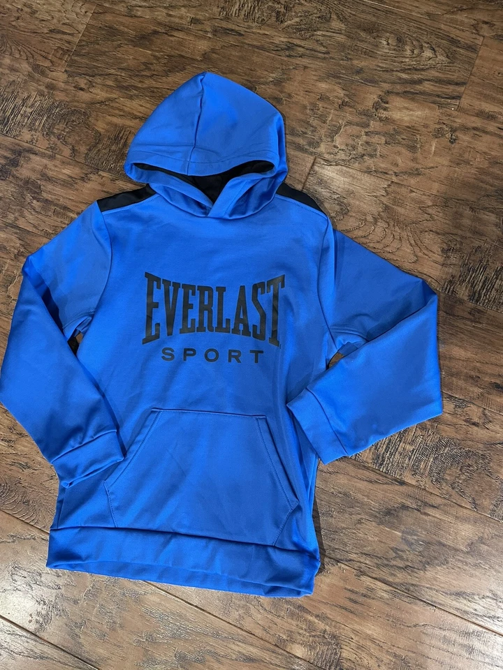 Sudadera con Capucha para Niños L 14/16 Azul Deportiva Negra Logo Active Everlast Sudadera Foto 2 de 4