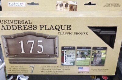Postal Pro Bronze Mailbox Address Plaque  Model #PP5000BR
