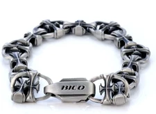 BICO Australia Jewelry - CRUZADA Hand Made Link Pewter Bracelet - 8" FB305
