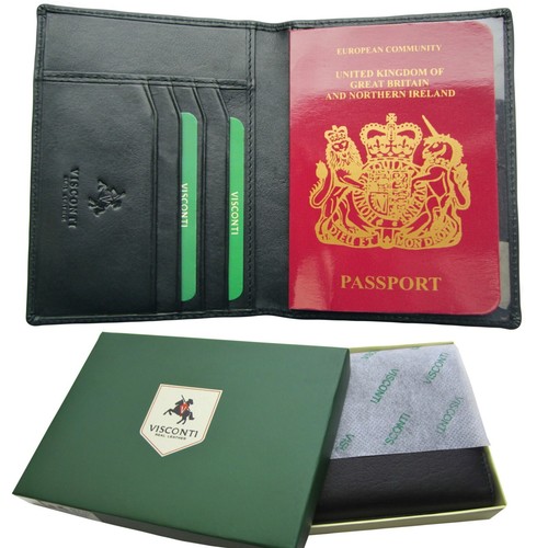 Portapasaporte Cuero Cubierta Tarjetas Identificación Viaje Calidad VISCONTI Nuevo en Caja 2201 - Imagen 5 de 10