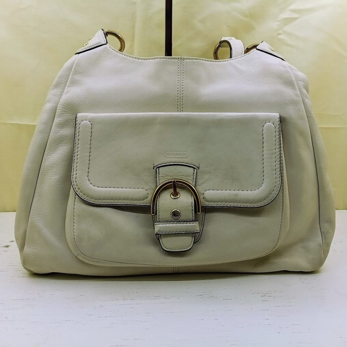 Coach Campbell Hobo Shoulder Bag F24686 White Leather R$418 Winter 2014  Season