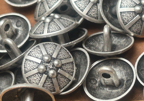 metal buttons pewter dome shank 5 pcs 5/8" - Picture 4 of 5