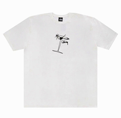 Stussy Logo Graphic Print Crew Neck Short Sleeve T-Shirt Men s XL White