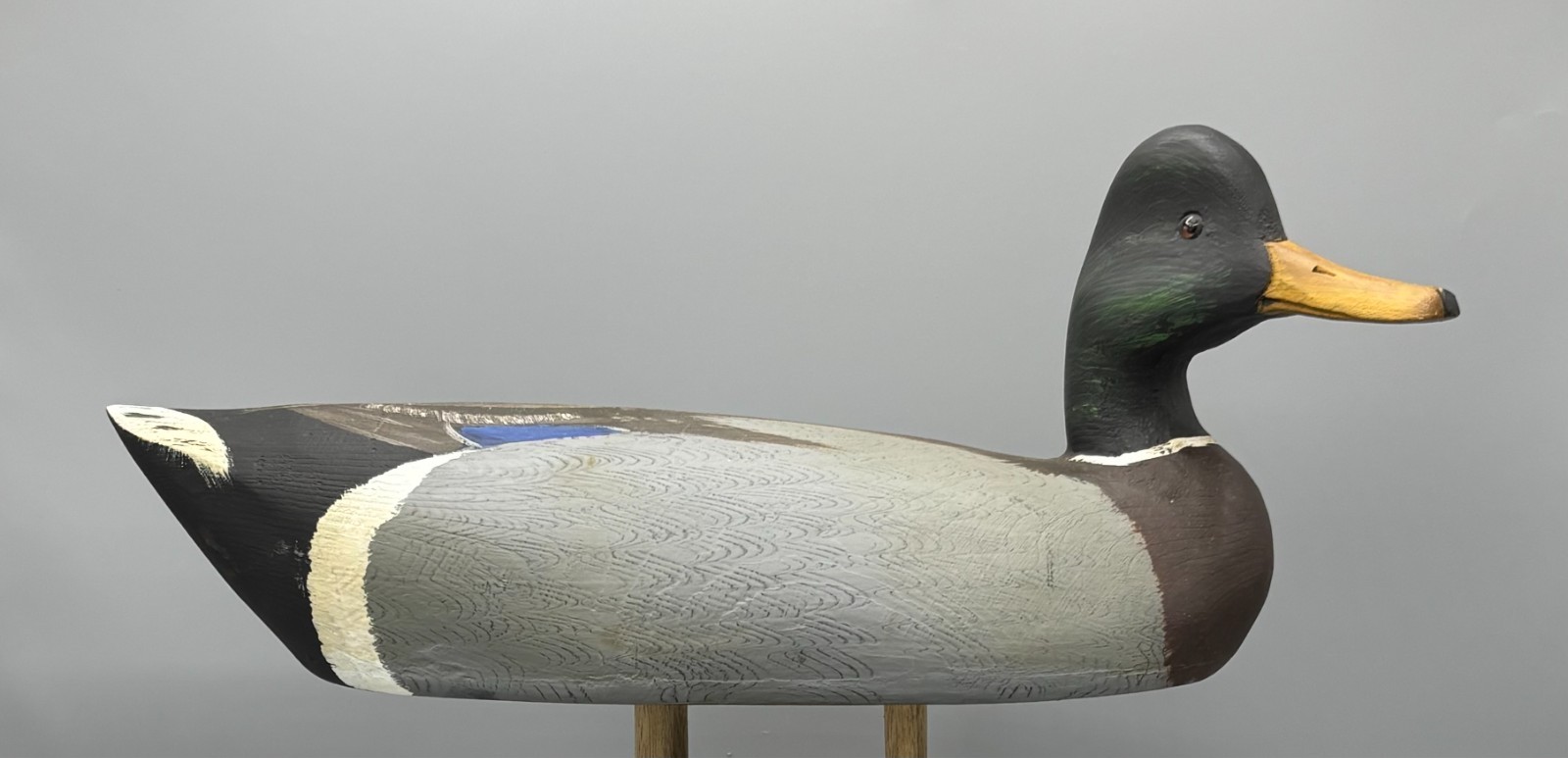 SIGNED TOM HUMBERSTONE (UPSTATE NY) TURNED HEAD MALLARD DRAKE - EXC COND