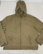 Polo Ralph Lauren Fleece Lined Jacket Men’s XXL Brown Hooded Full Zip