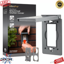 Outdoor Metal Electrical Outlet Cover 2 Pack Waterproof Heavy Duty Gray