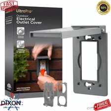 Outdoor Metal Electrical Outlet Cover 2 Pack Waterproof Heavy Duty Gray