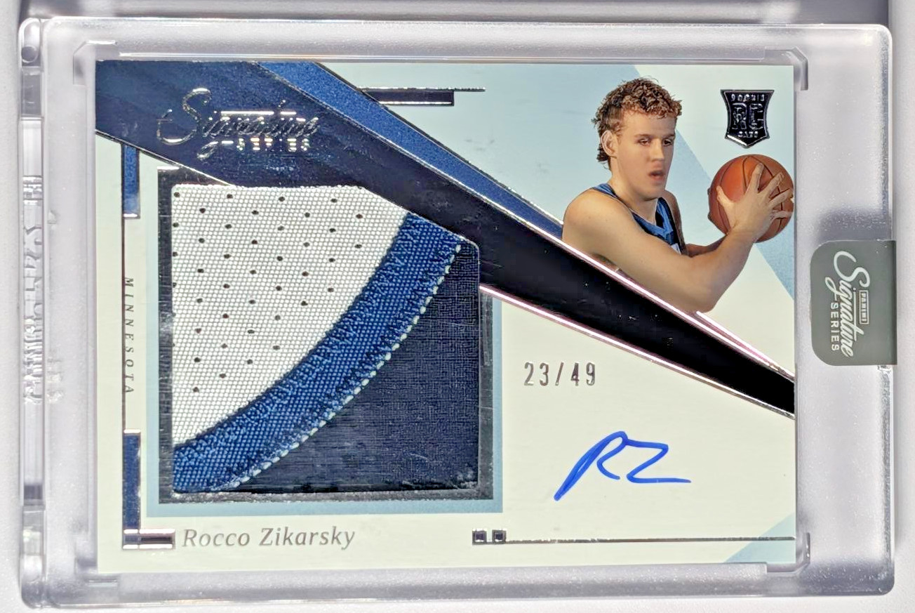 2025-26 Panini Signature Series Rocco Zikarsky 🔥/49 RPA 3 Color #RPA-RCZ🐰🔥🔥