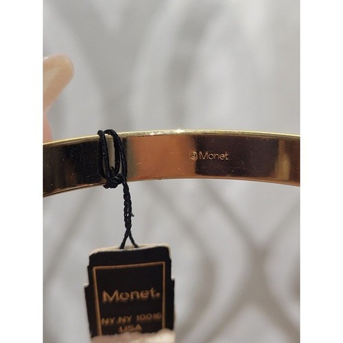 Vintage Monet goldfarbener Armreif Armband | signierter Modeschmuck | Sammlerstück - Bild 4 von 4