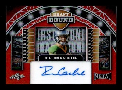 2025 Leaf Metal #DB-DG1 Dillon Gabriel Draft Bound Prismatic Red #/15