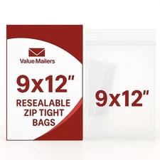 Clear Reclosable Seal Top Zip Bag 9x12 Packing Packaging Poly Lock Bags 2 Mil