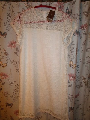 NEW FRANCESCA'S WHITE DEE LACE WOMEN'S DRESS SIZE LARGE
