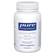 Pure Encapsulations Acetyl-l-Carnitine 500 mg - 60 Capsules (Exp Date 01/2026)