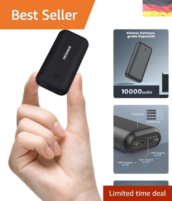 Powerbank 10000mAh Mini Kompakte Externer Akku Power Bank Klein Aber Stark mi...