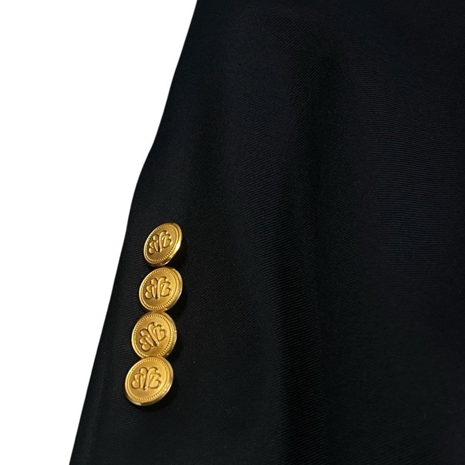 Brooks Brothers 1818 Madison Men's 44R Navy Gold 2 Button Saxxon Blazer Jacket - Image 3 of 4