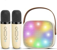Mini Karaoke Machine for Kids Adults, Portable Bluetooth Speaker with 2 Wireless