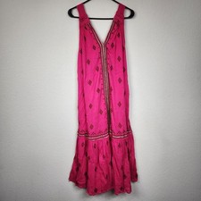 100% Cotton Free People Pink Barbiecore Embroidered Dress