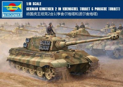 Trumpeter 00910 1/16 German King Tiger Henschel Turret Tank Armored Car Model