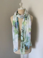 NWOT Nine West Watercolor Floral Chiffon Fashion Scarf