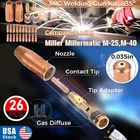 26X MIG Welding Gun Accessory Kit .035" Tip-Nozzle-Diffuser for Miller M-25/M-40